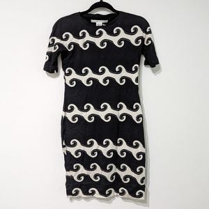 DVF a-line 100% silk waves dress